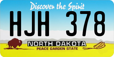 ND license plate HJH378