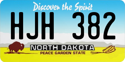 ND license plate HJH382