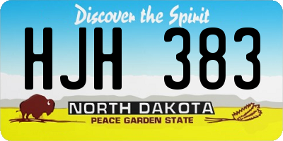 ND license plate HJH383