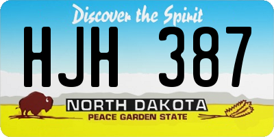 ND license plate HJH387