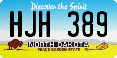 ND license plate HJH389