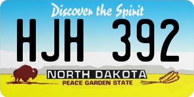 ND license plate HJH392