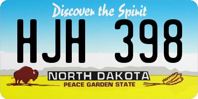 ND license plate HJH398