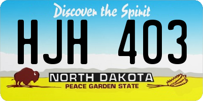 ND license plate HJH403