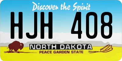 ND license plate HJH408