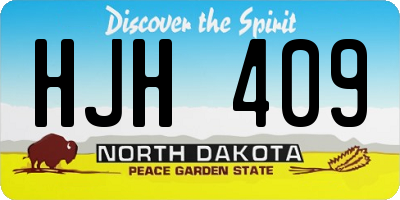 ND license plate HJH409