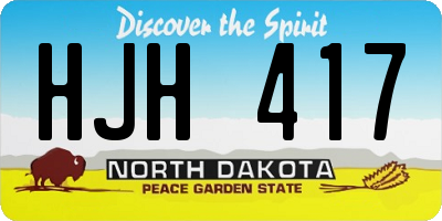 ND license plate HJH417