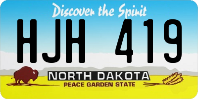 ND license plate HJH419