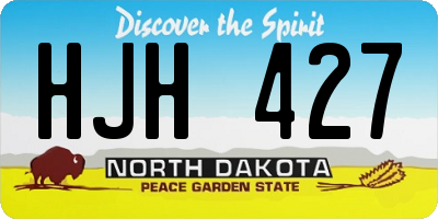 ND license plate HJH427