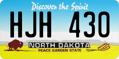 ND license plate HJH430