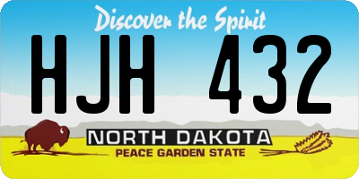 ND license plate HJH432