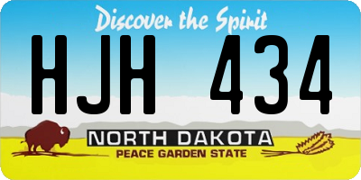 ND license plate HJH434