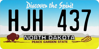 ND license plate HJH437