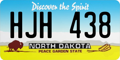 ND license plate HJH438