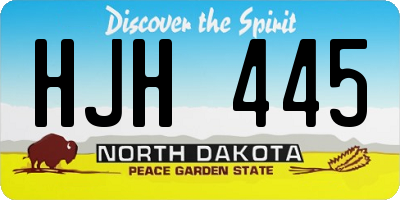 ND license plate HJH445