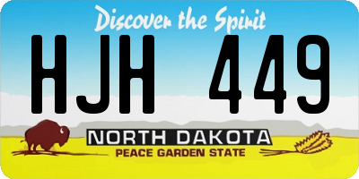 ND license plate HJH449