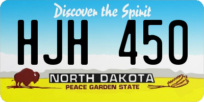 ND license plate HJH450