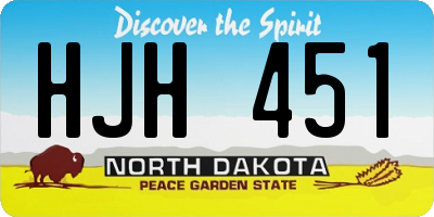 ND license plate HJH451