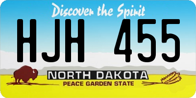 ND license plate HJH455