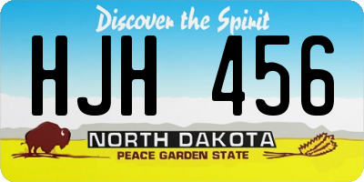 ND license plate HJH456