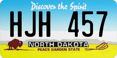 ND license plate HJH457