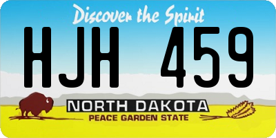 ND license plate HJH459