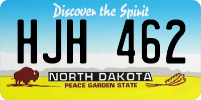 ND license plate HJH462