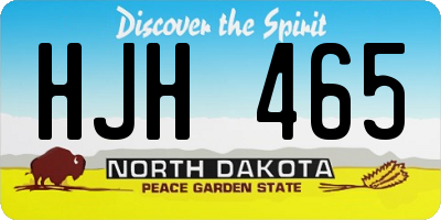 ND license plate HJH465