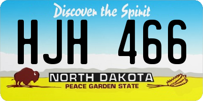 ND license plate HJH466