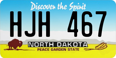 ND license plate HJH467