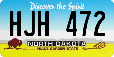 ND license plate HJH472