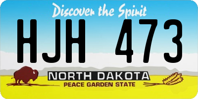 ND license plate HJH473