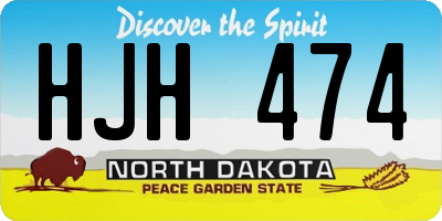 ND license plate HJH474