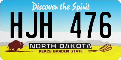 ND license plate HJH476