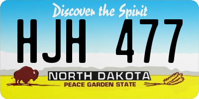ND license plate HJH477