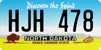 ND license plate HJH478