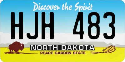 ND license plate HJH483