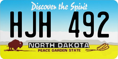 ND license plate HJH492