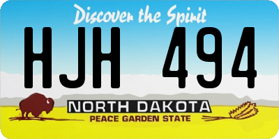 ND license plate HJH494