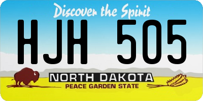ND license plate HJH505