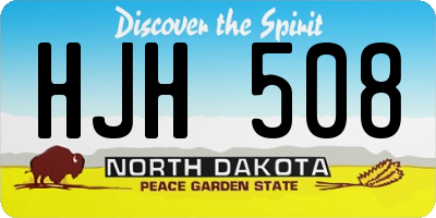 ND license plate HJH508
