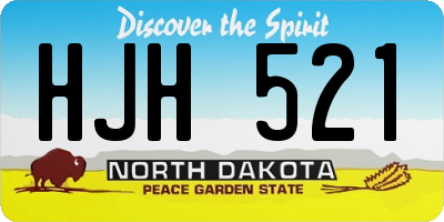 ND license plate HJH521