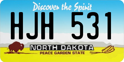ND license plate HJH531