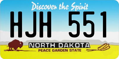 ND license plate HJH551
