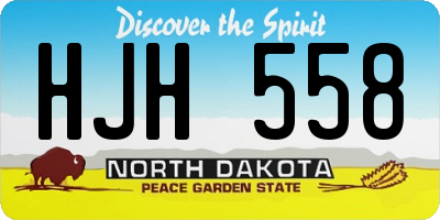 ND license plate HJH558