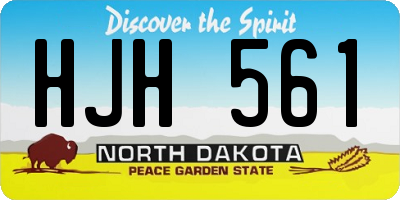 ND license plate HJH561