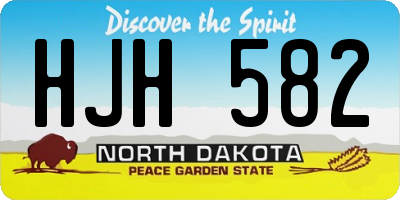 ND license plate HJH582