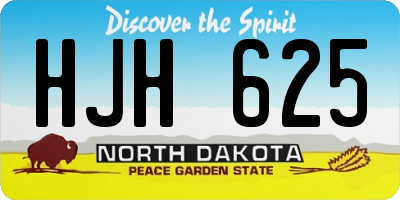 ND license plate HJH625