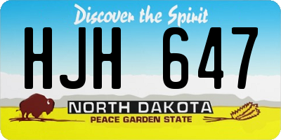 ND license plate HJH647