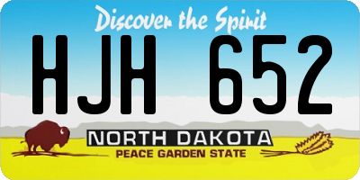 ND license plate HJH652